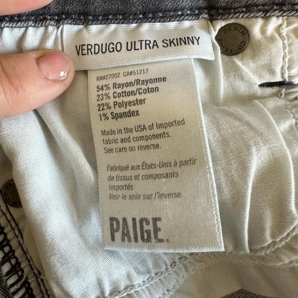 PAIGE Denim Verdugo Ultra Skinny Jeans in Silvie (Gray) Size 26 - Picture 12 of 12